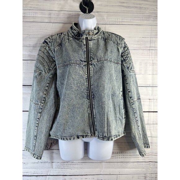 Fate Jackets & Blazers - Fate  Denim Jean Acid Washed Jacket Blue Womens Size Medium NWT Y2K 90's Style